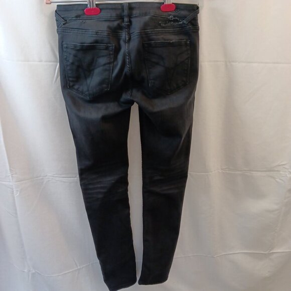 W27 L29 Vigoss Jeans Women The Chelsea Skinny Stretch Dark Low Rise Distressed - Picture 4 of 16